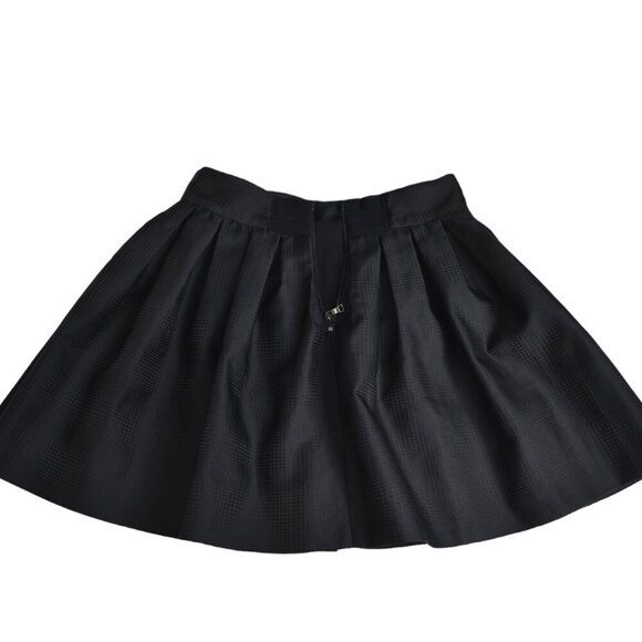 Alice + Olivia Black Pleated Box Mini Skirt Size Small - Picture 2 of 9